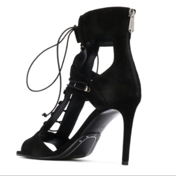 BALMAIN Women's JODY Lace-up Suede Sandal - Picture 8 of 8